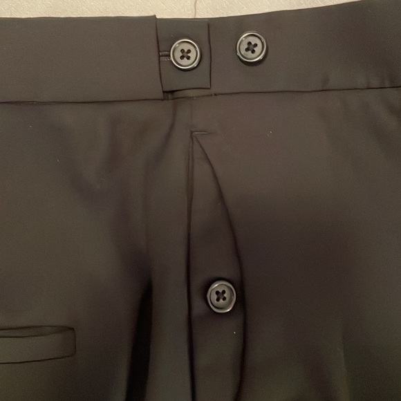 Helmut Lang Wool-Blend Straight-Leg Suit Pants with Adjustable Waist Black Sz 0 - Picture 10 of 12